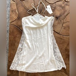 RYA COLLECTION Darling Lace Trim Chemise Ivory, bridal, new with tags, small